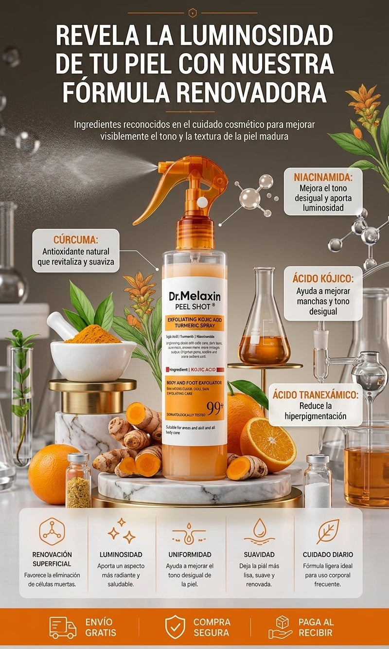 Dr. Melaxin™ Peel Shot Spray... ¡Luce Una Piel Más Luminosa en pocos días!