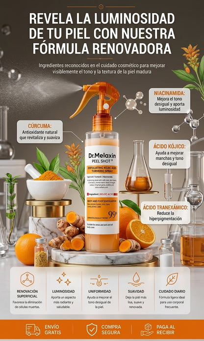 Dr. Melaxin™ Peel Shot Spray... ¡Luce Una Piel Más Luminosa en pocos días!
