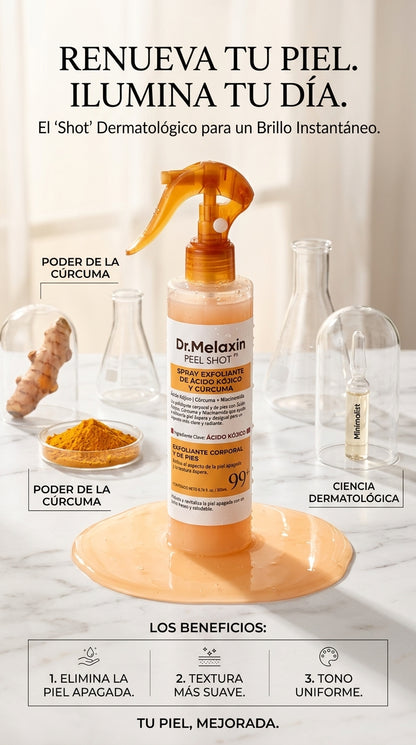 Dr. Melaxin™ Peel Shot Spray... ¡Luce Una Piel Más Luminosa en pocos días!